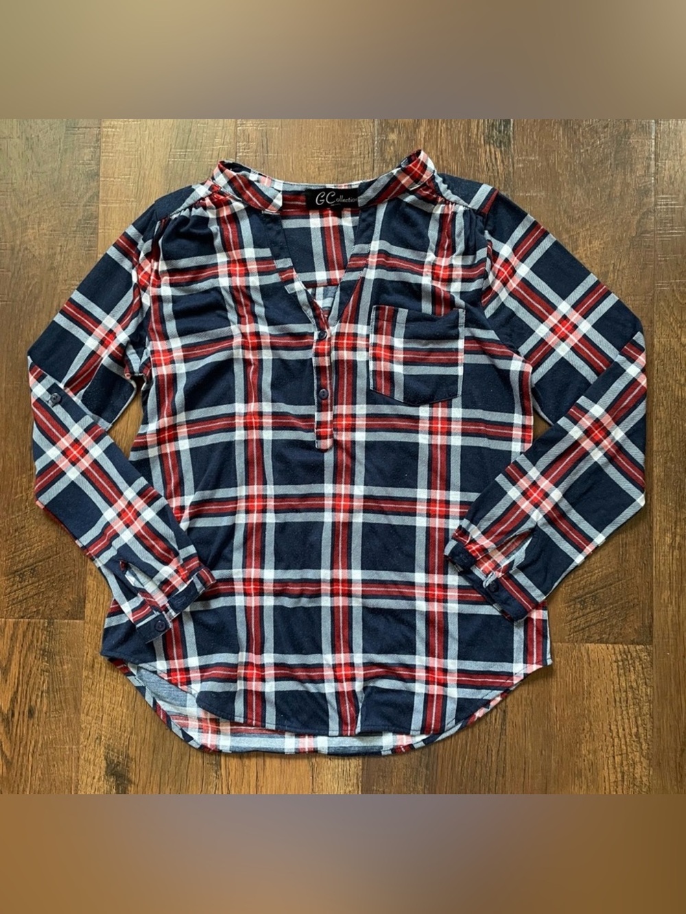 GC COLLECTION red, white, blue top, size M